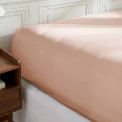 Lenzuolo sotto con angoli in percalle di cotone (180 x 200 cm) Diane Rose Blush