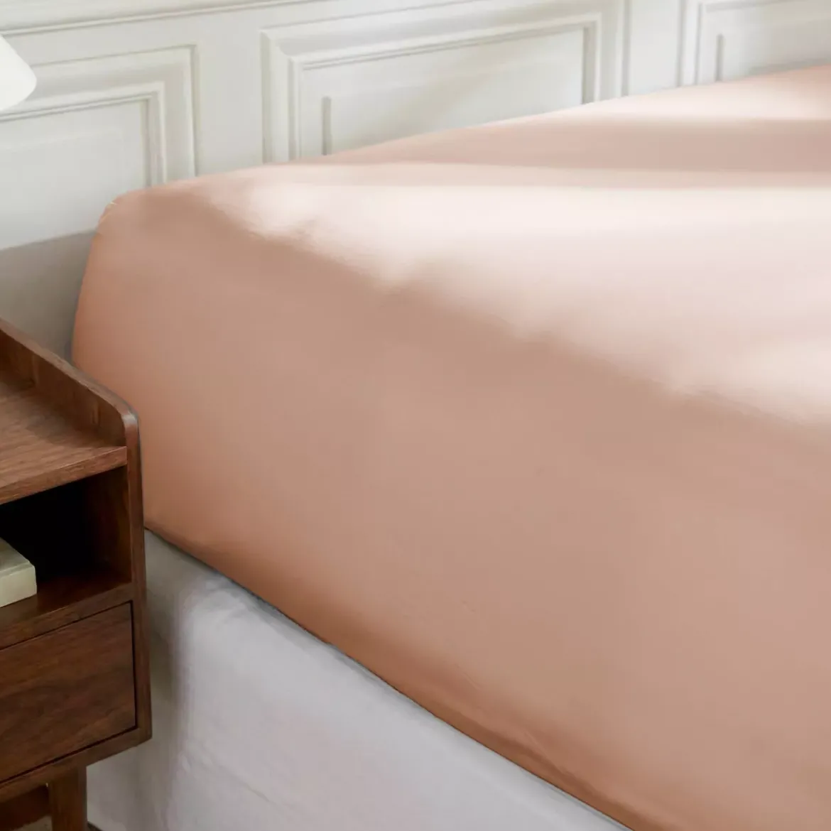 Lenzuolo sotto con angoli in percalle di cotone (140 x 190 cm) Diane Rose Blush