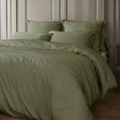 Lenzuolo sotto in raso di bambù (140 x 190 cm) Sienna Verde rosmarino