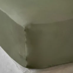 Lenzuolo sotto in raso di bambù (160 x 200 cm) Sienna Verde rosmarino