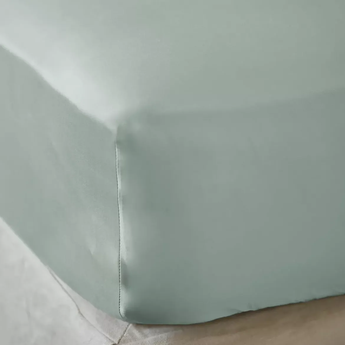 Lenzuolo sotto in raso di bambù (200 x 200 cm) Sienna Verde eucalipto