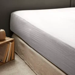 Lenzuolo con angoli di cotone (140 x 200 cm) Gaïa Grigio nuvola