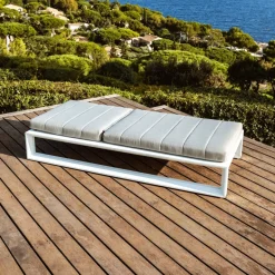 Lettino prendisole in alluminio Elba Bianco