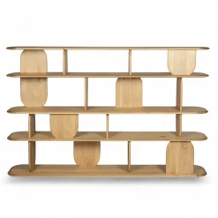 Libreria design 5 ripiani in rovere massiccio (200 x 130 cm) Kest Naturale