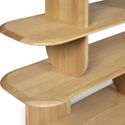 Libreria design 5 ripiani in rovere massiccio (200 x 130 cm) Kest Naturale