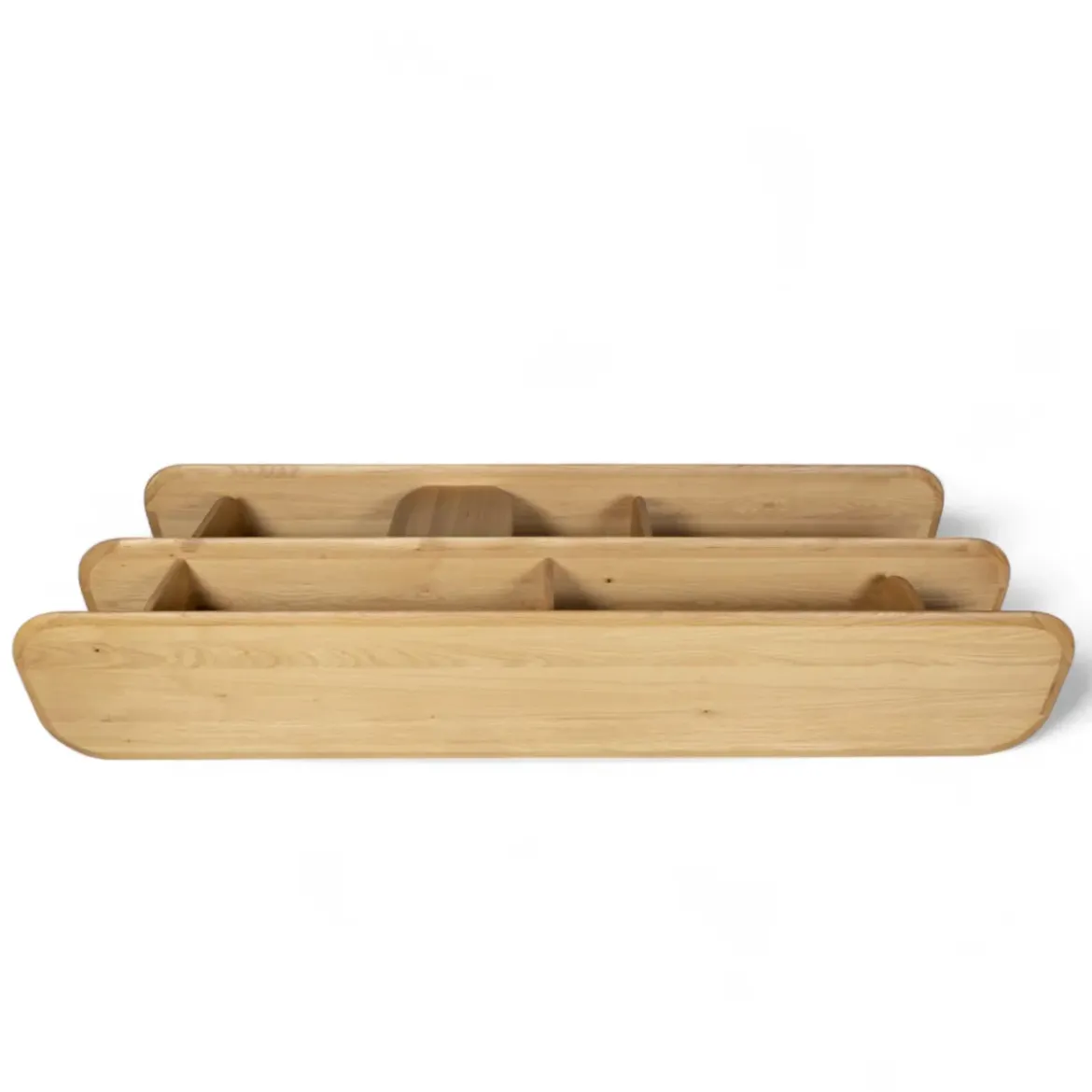 Libreria design 3 ripiani in rovere massiccio (200 x 66 cm) Kest Naturale