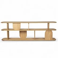 Libreria design 3 ripiani in rovere massiccio (200 x 66 cm) Kest Naturale