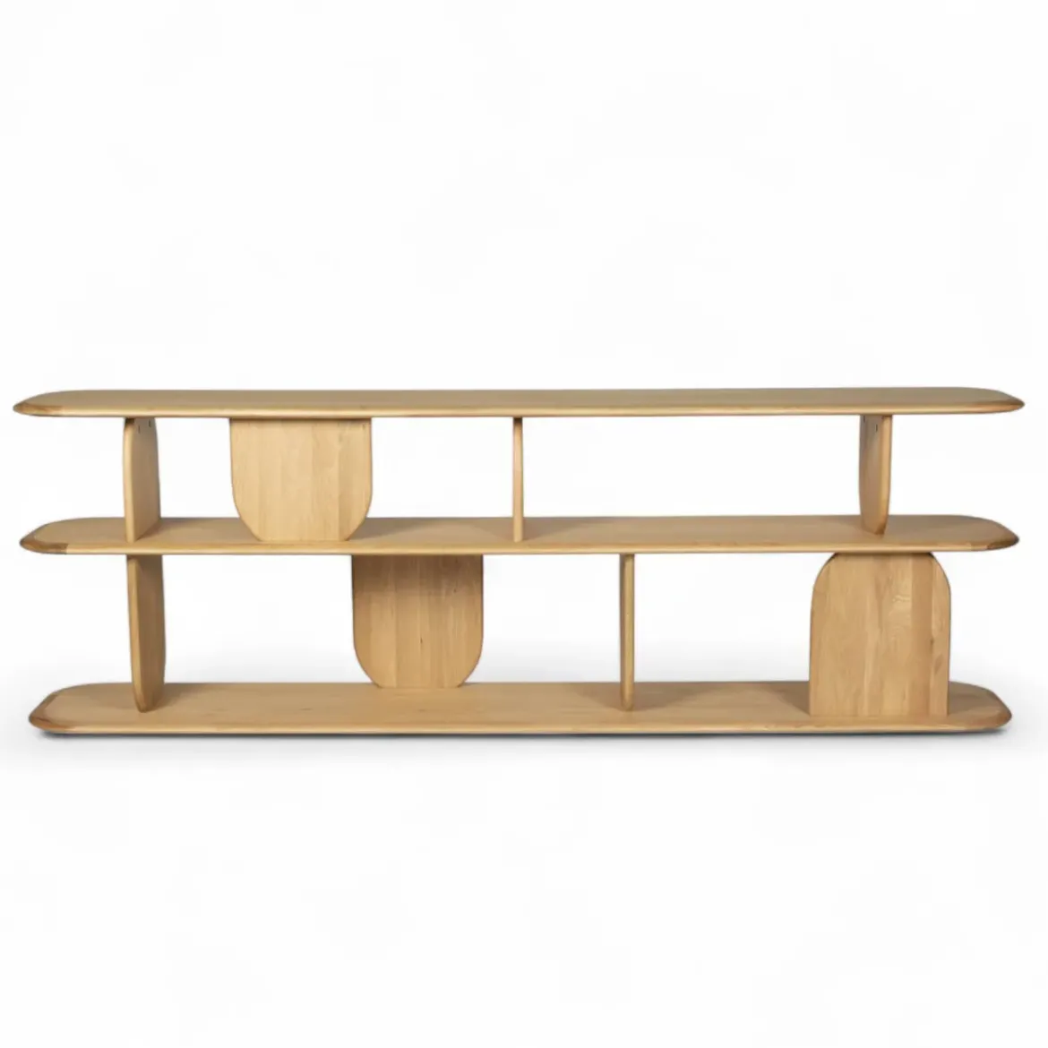 Libreria design 3 ripiani in rovere massiccio (200 x 66 cm) Kest Naturale