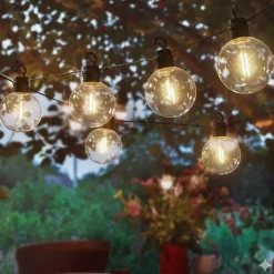 Luminaria da giardino solare con 8 LED (5,8 m) Festa Guinguette Bianco caldo