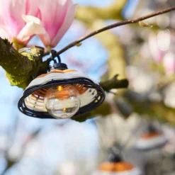 Luminaria solare da giardino con 6 LED (2,5 m) Cappello in resina intrecciata Bianco caldo