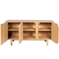 Madia 3 ante in rovere massiccio (154 x 80 cm) Oakland Naturale