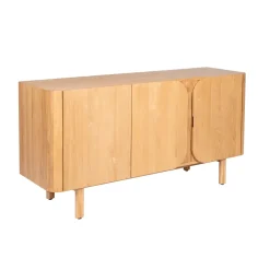 Madia 3 ante in rovere massiccio (154 x 80 cm) Oakland Naturale