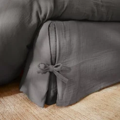 Mantovana garza di cotone (140 x 190 cm) Gaïa Grigio granito