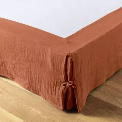 Mantovana garza di cotone (180 x 200 cm) Gaïa Terracotta