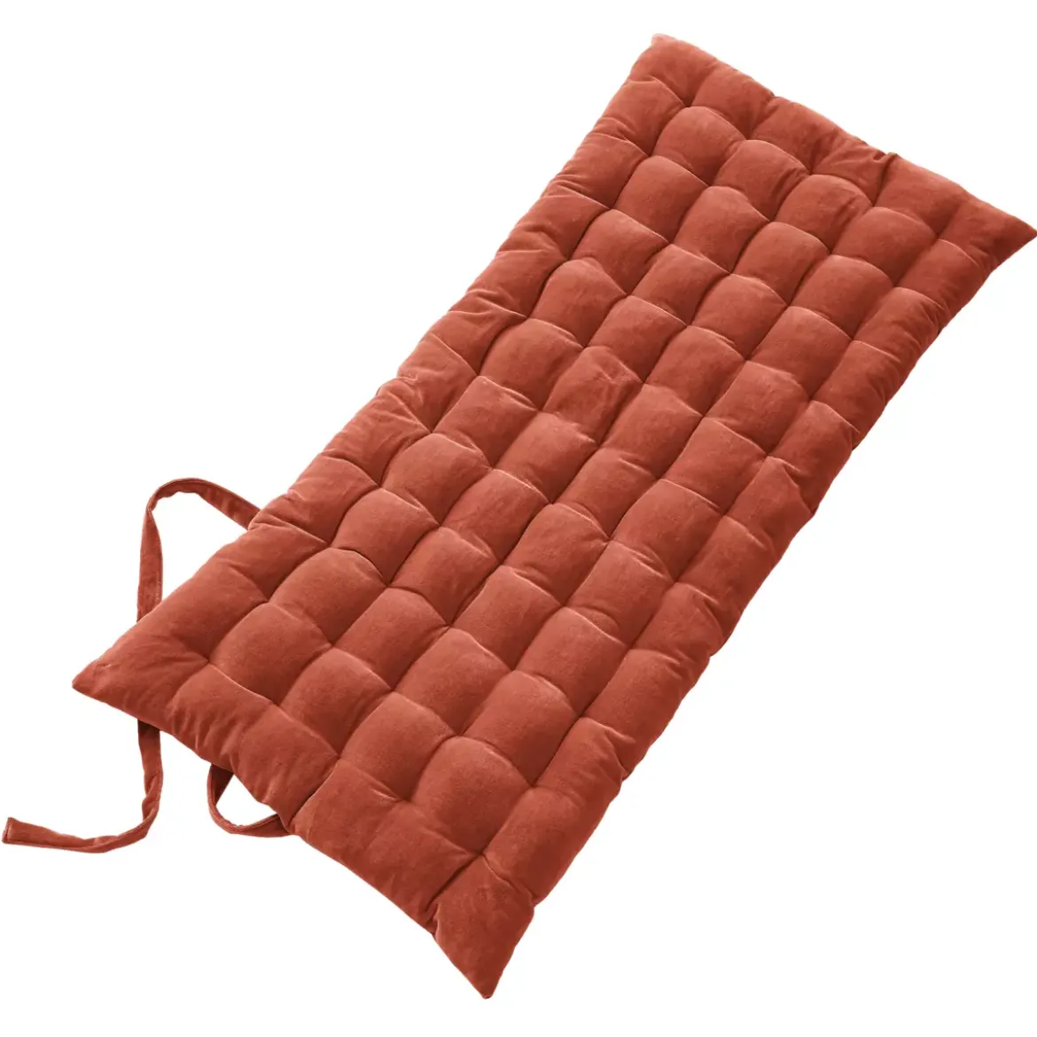 Materasso da pavimento iin velluto di cotone (60 x 120 cm) Victor Terracotta
