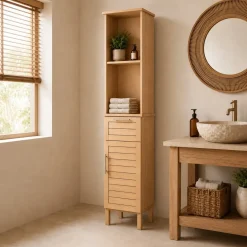 Mobile colonna bagno in legno (173 x 35 cm) Colonial Naturale