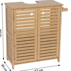 Mobile da bagno con porta asciugamani (67 x H70 cm) Trinidad Naturale