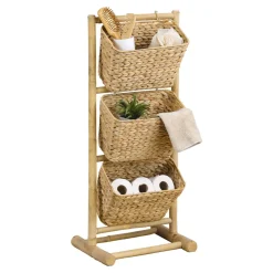 Mobile inclinato 3 cesti bambù e giacinto d'acqua (Alt 92 cm) Hanoï