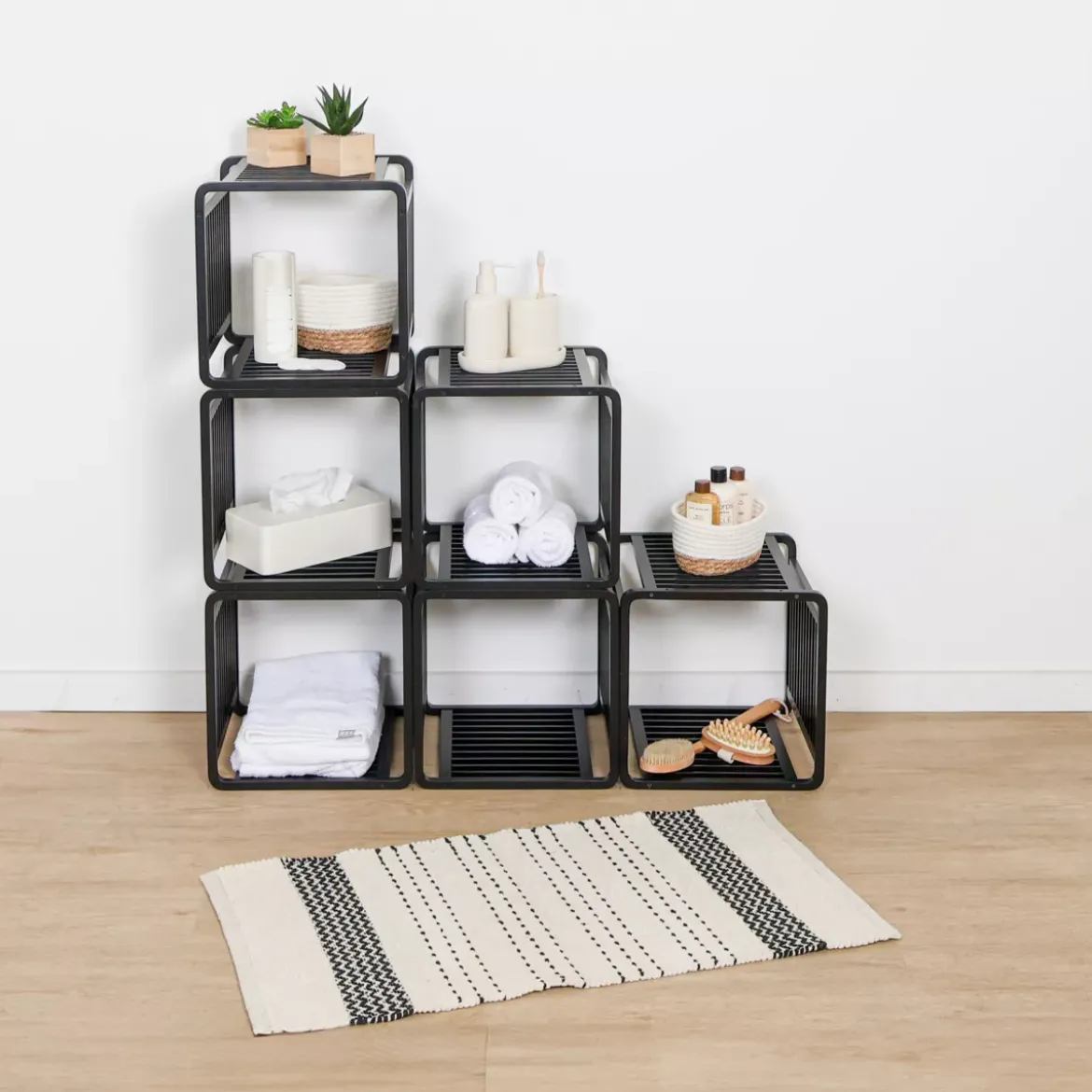 Mobile portaoggetti impilabile (33 x H33 cm) Smart Kube Nero