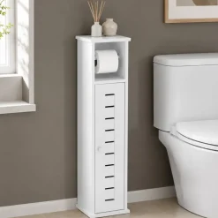 Mobile portarotolo carta igienica con riserva (H75 cm) Santorin Bianco