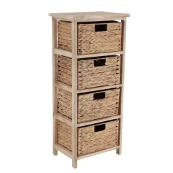 Mobiletto bagno 4 cesti giunco (86 x 37 cm) Olia Naturale