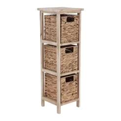 Mobiletto bagno 3 cesti giunco (77 x 25 cm) Olia Naturale
