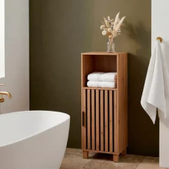 Mobiletto basso bagno in legno (86 x 35 cm) Karma Naturale