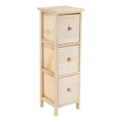 Mobiletto 3 cassetti in legno di paulownia (77 x 25 cm) Esteban Bianco