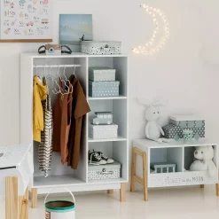 Mobiletto doppio per bambini (H40 cm) Scrittura Bianco