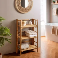 Mobiletto ripiegabile in bambù 3 ripiani (56 x H90 cm) Hanoï