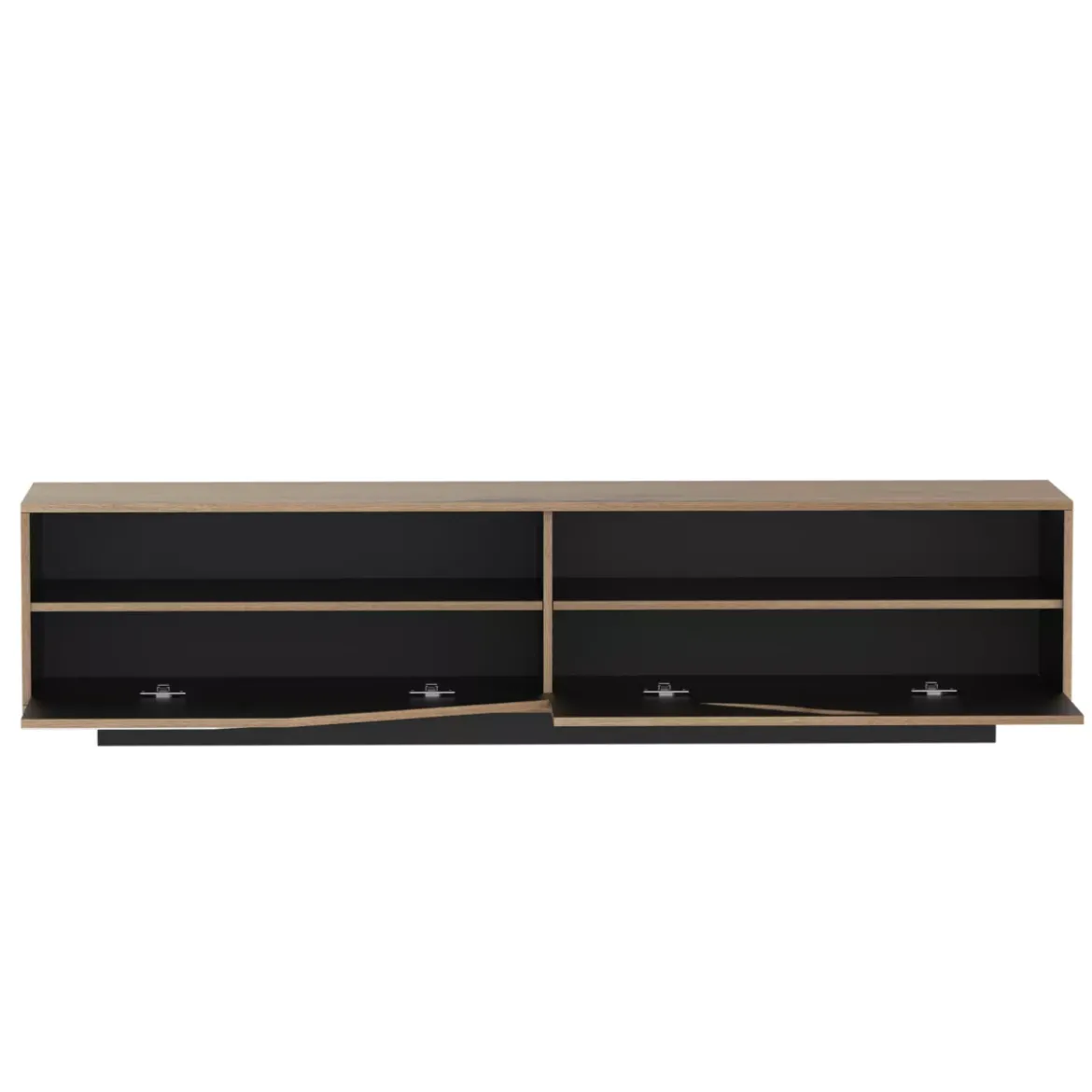 Mobile TV in legno design (180 x 40 cm) Florida Bianco, nero e naturale
