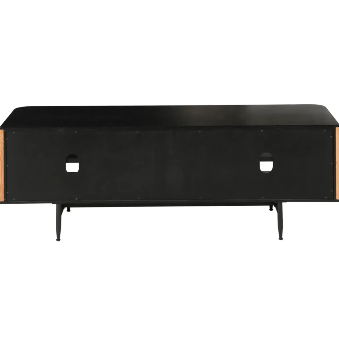 Mobile TV 4 nicchie in rovere massiccio (130 x 43 cm) Rytm Nero