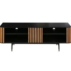 Mobile TV 4 nicchie in rovere massiccio (130 x 43 cm) Rytm Nero