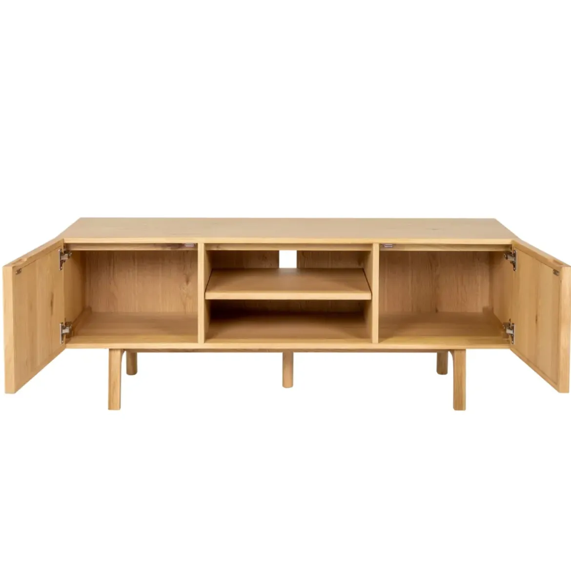 Mobile TV 2 scomparti 2 ante in rovere (140 x 55 cm) Olys Naturale