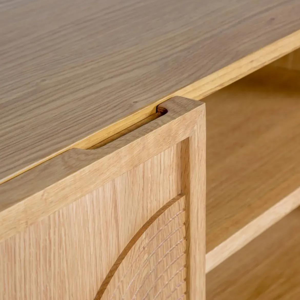 Mobile TV 2 scomparti 2 ante in rovere (140 x 55 cm) Olys Naturale