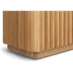 Mobile TV 2 scomparti 2 ante in rovere massiccio (180 x 45 cm) Altos Naturale