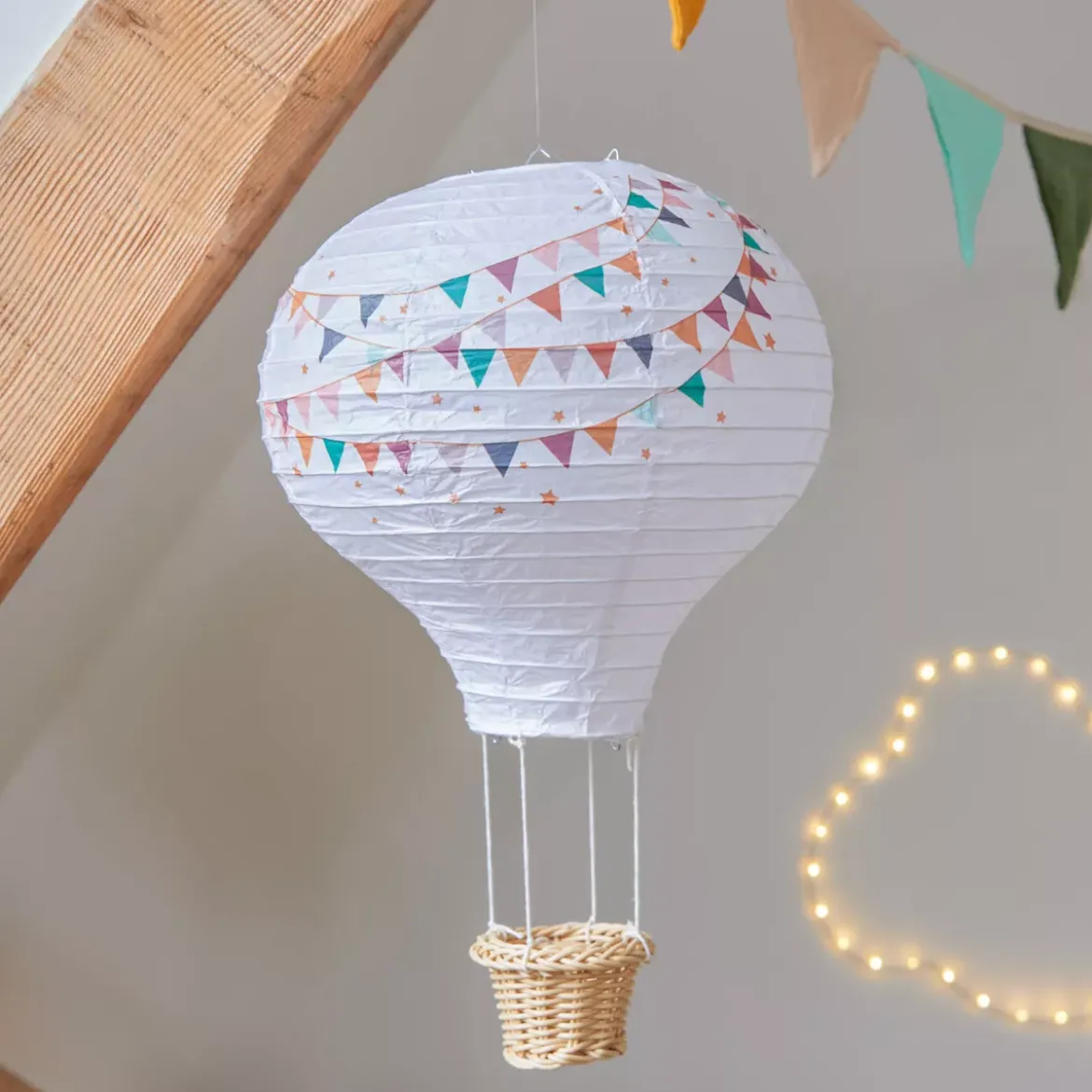 Mongolfiera da appendere carta (D30 cm) Festoni Multicolore