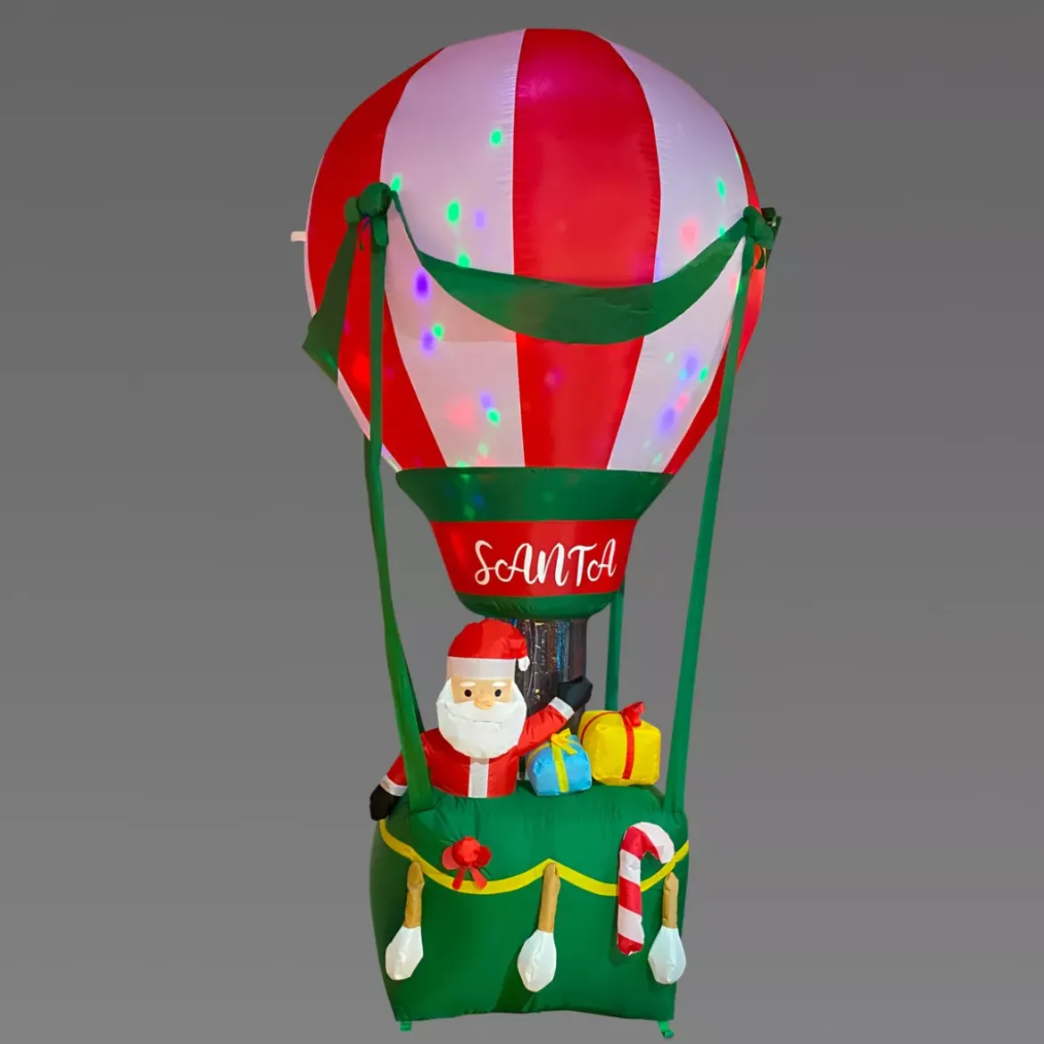 Mongolfiera e Babbo Natale gonfiabile (H210 cm) Santa Claus