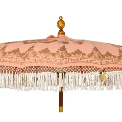 Ombrellone da giardino rotondo con frange (D2 m) Jaipur Beige rosato e dorato