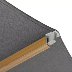 Ombrellone decentrato quadrato in alluminio con base (3 x 3 m) Elyra effetto legno e Grigio