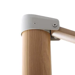 Ombrellone decentrato quadrato in alluminio con base (3 x 3 m) Elyra effetto legno e Verde oliva