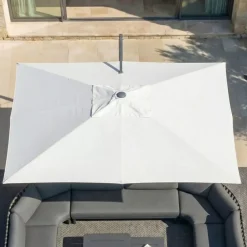Ombrellone decentrato rettangolare in alluminio con base (3 x 4 m) Elyra Antracite e Bianco