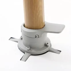 Ombrellone decentrato rettangolare in alluminio con base (3 x 4 m) Elyra effetto legno e Terracotta