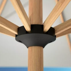 Ombrellone rotondo alluminio (D3,5 m) Yucatan effetto Legno e bianco