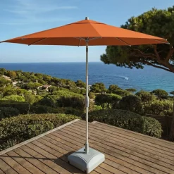 Ombrellone rotondo in alluminio (D3,3 m) Elyra Bianco e Terracotta