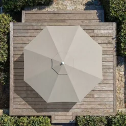 Ombrellone rotondo in alluminio (D3,3 m) Elyra Metallizzato brillante e Grigio