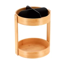 Organizzatore da bagno girevole in bambù Naturo Nero