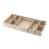 Organizzatore per cassetto bagno 7 cesti intrecciati Oro Beige