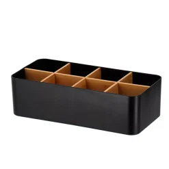 Organizzatore per il bagno 8 scomparti in bambù Naturo Nero