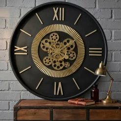 Orologio da parete rotondo in metallo (55 cm) Arezzo Nero
